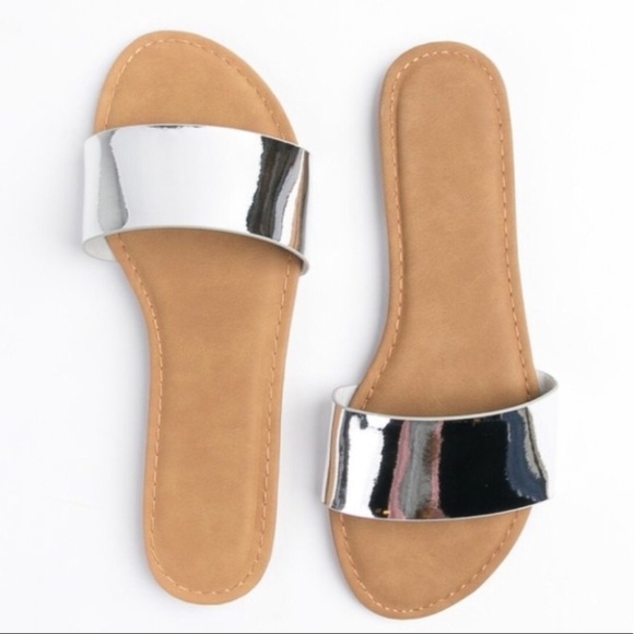 silver metallic slides